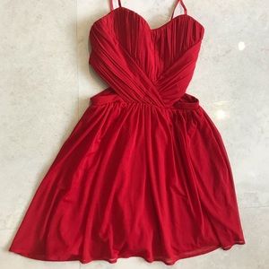 Steppin Out Dress in red. New. Women xs